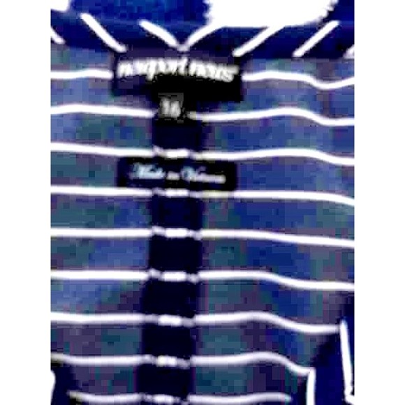 Newport News Navy/White Striped Short Sleeve Maxi Dress Size 16 - Picture 4 of 4